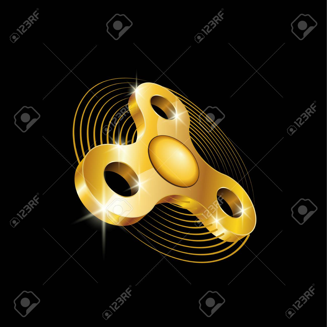 手スピナーおもちゃ ベクター黄金そわそわスピナー イラスト のイラスト素材 ベクタ Image