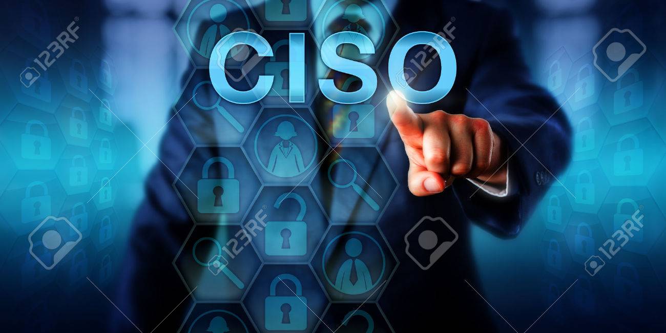 headhunter pushing ciso on touch screen technology career concept executive career level