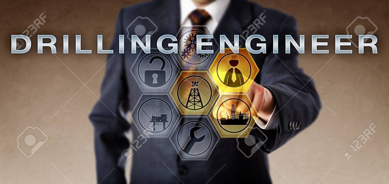 technical manager touching drilling engineer on an interactive drilling engineer