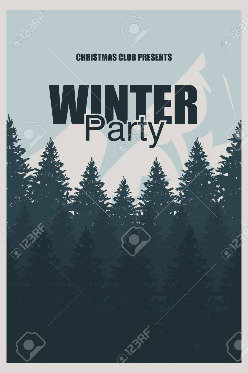 winter party flyer template an elegant christmas invitation