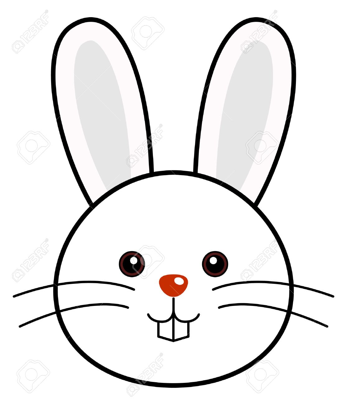 Cute Cartoon Rabbit Face