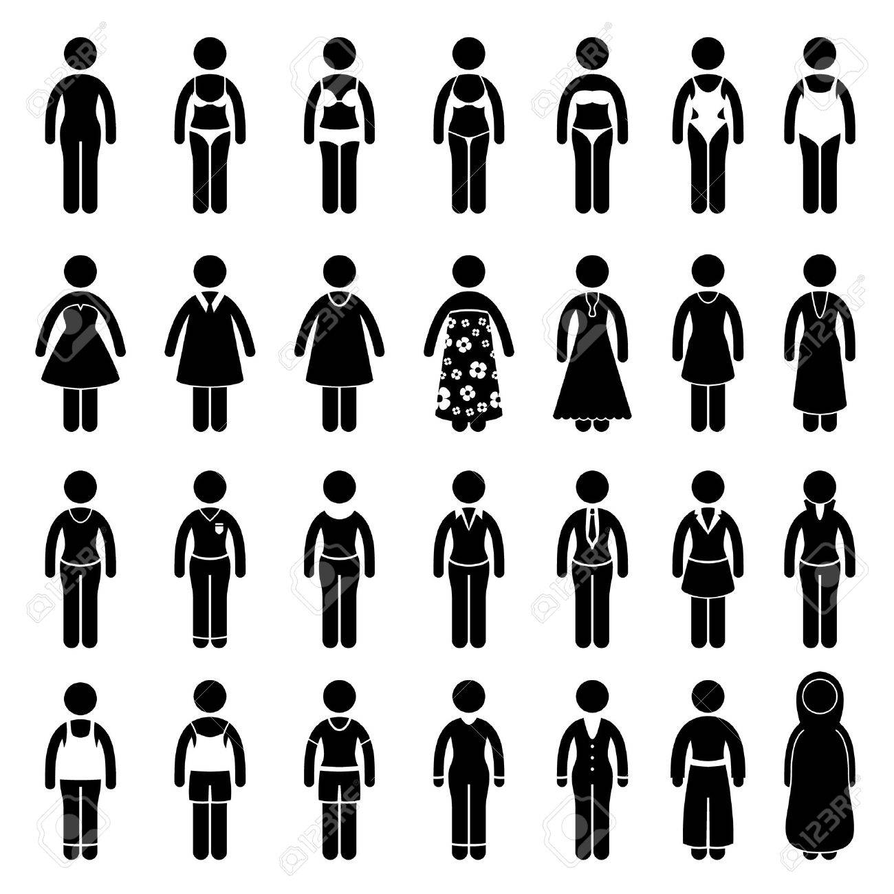 女性着る服ファッション スタイル デザインのイラスト素材 ベクタ Image