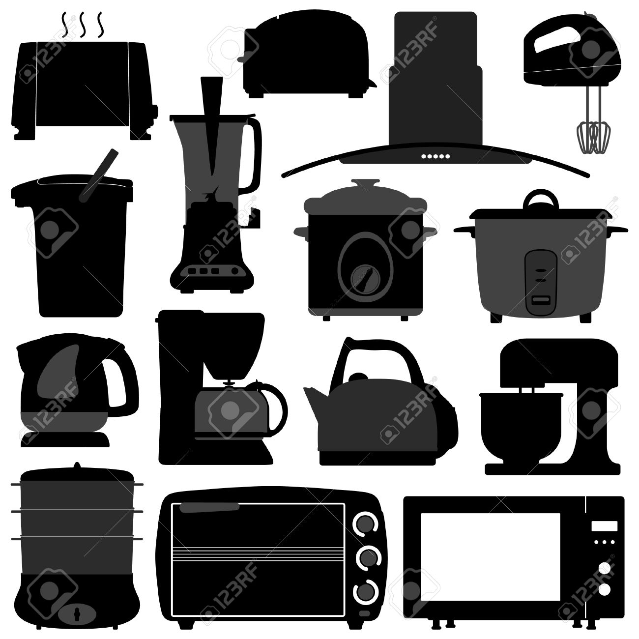 Uncategorized Electrical Kitchen Appliances kitchen appliances electronic electrical equipment tool royalty stock vector 18809650
