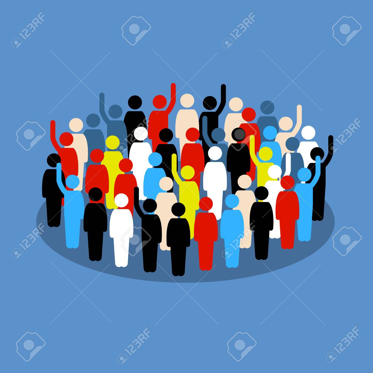 People in the crowd raising hand to show support and vote. Vector artwork depicts society, differences, democracy, and public voting. - 86108573 People in the crowd raising hand to show support and vote. Vector artwork depicts society, differences, democracy, and public voting. - 86108573