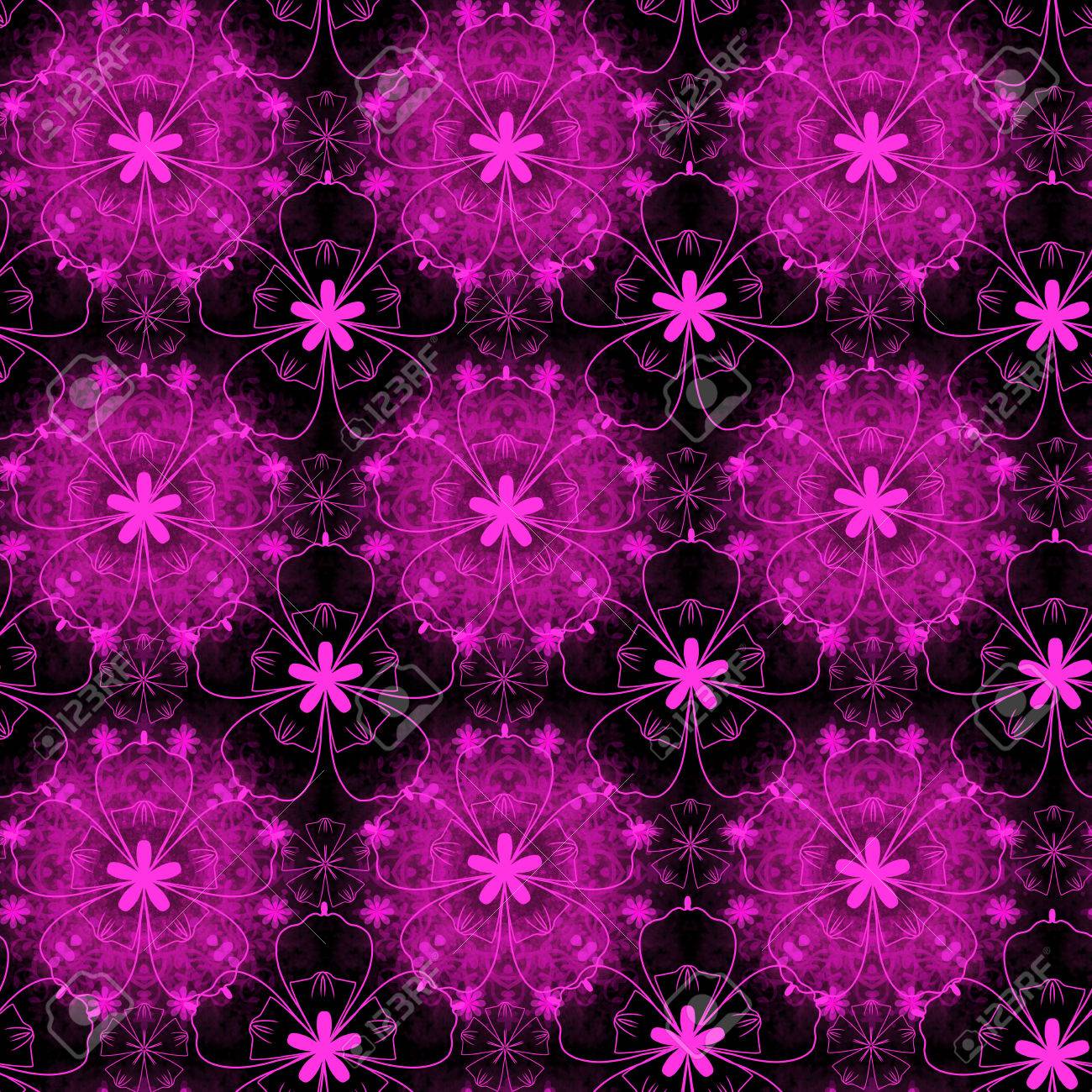美しい赤紫の花柄のパターン シームレスな明るい背景 の写真素材 画像素材 Image