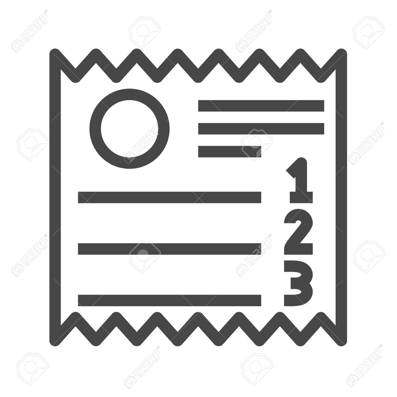 icono de línea delgada de recibo de venta icono de plano aislado en