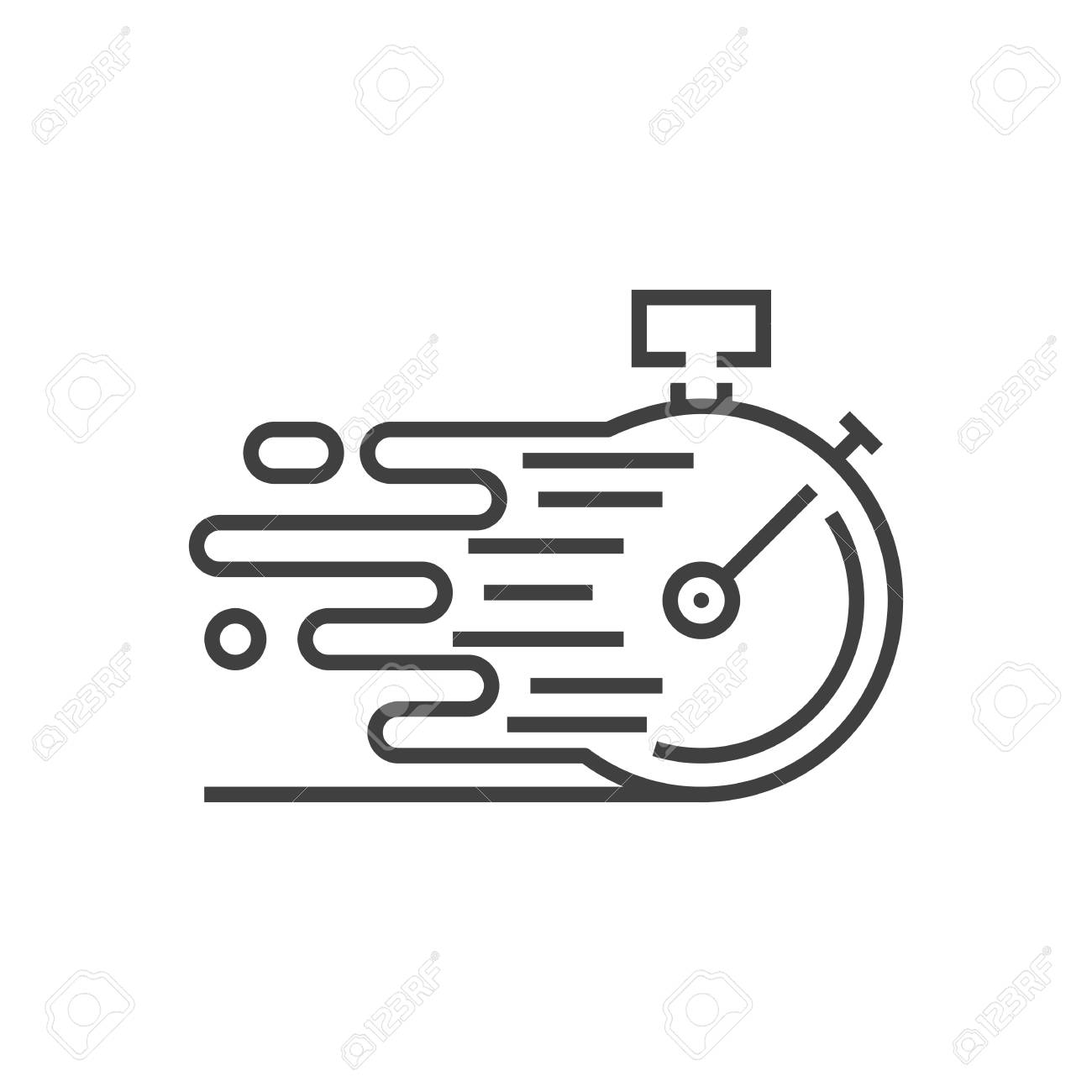 Clock or stopwatch timer with speed marks, Fast running time symbol thin line vector icon. Editable stroke Stock Vector Image & Art - Alamy