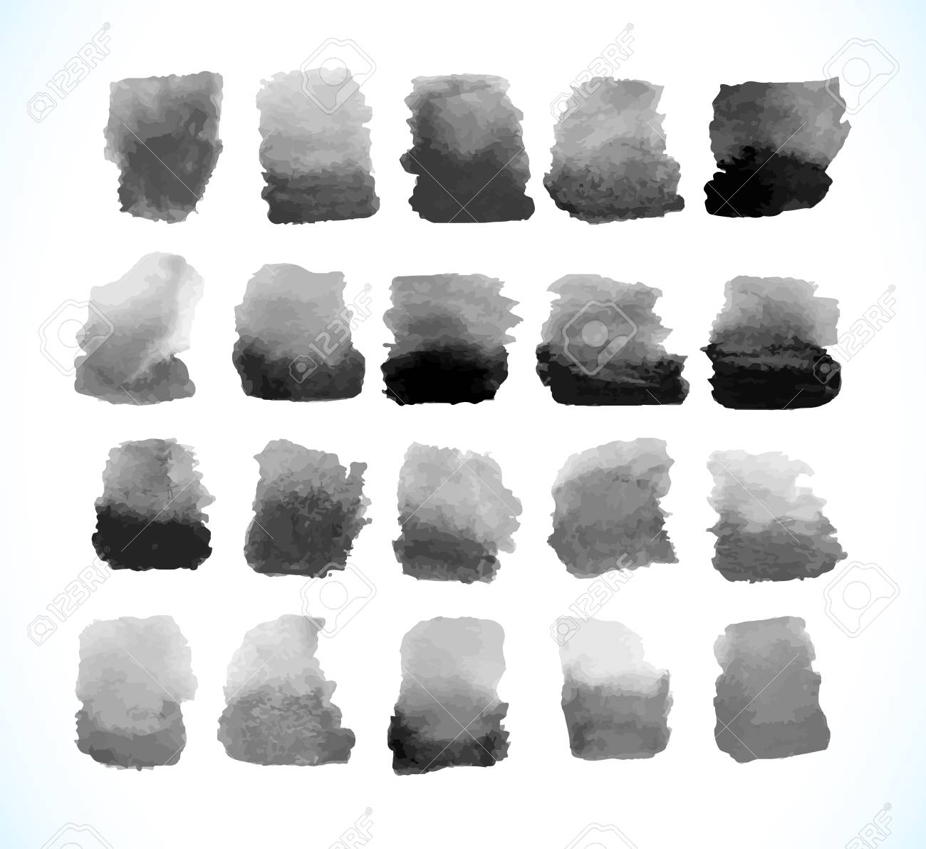 グランジ ペンキ汚れのセットです 黒インク グランジ スプラッシュ 水彩ベクトルが跳ねます のイラスト素材 ベクタ Image