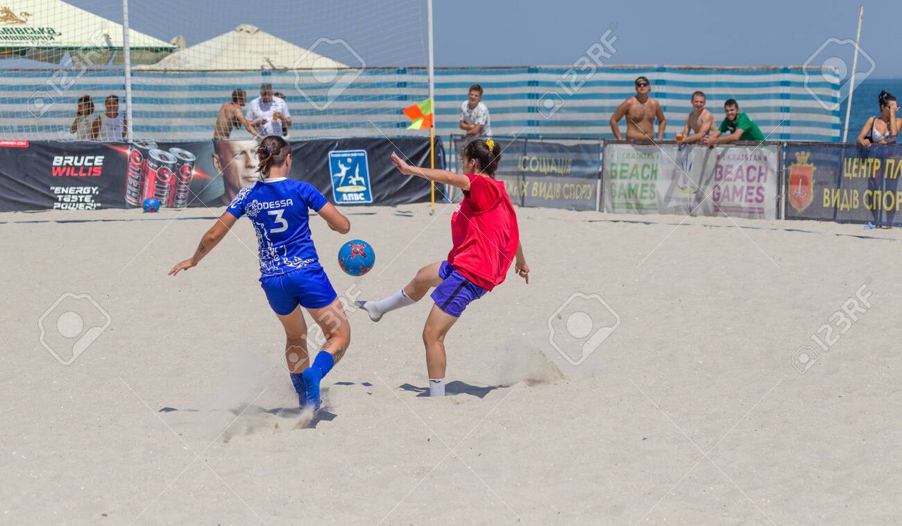 https www 123rf com photo 137288291 odessa ukraine july 21 2019 beach soccer championship among amateur women on beach soccer in sand yo html
