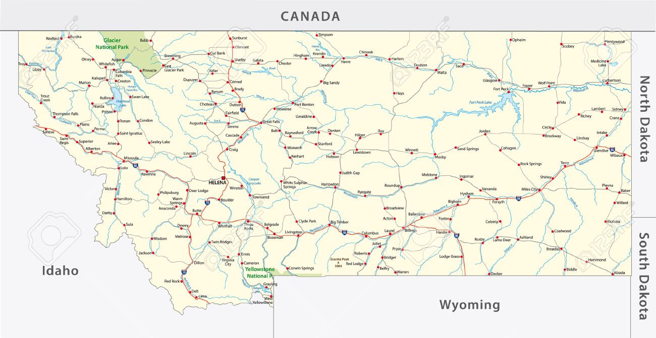 Montana Road Map Free Montana Road Map Royalty Free Svg, Cliparts, Vectors, And Stock  Illustration. Image 32312428.