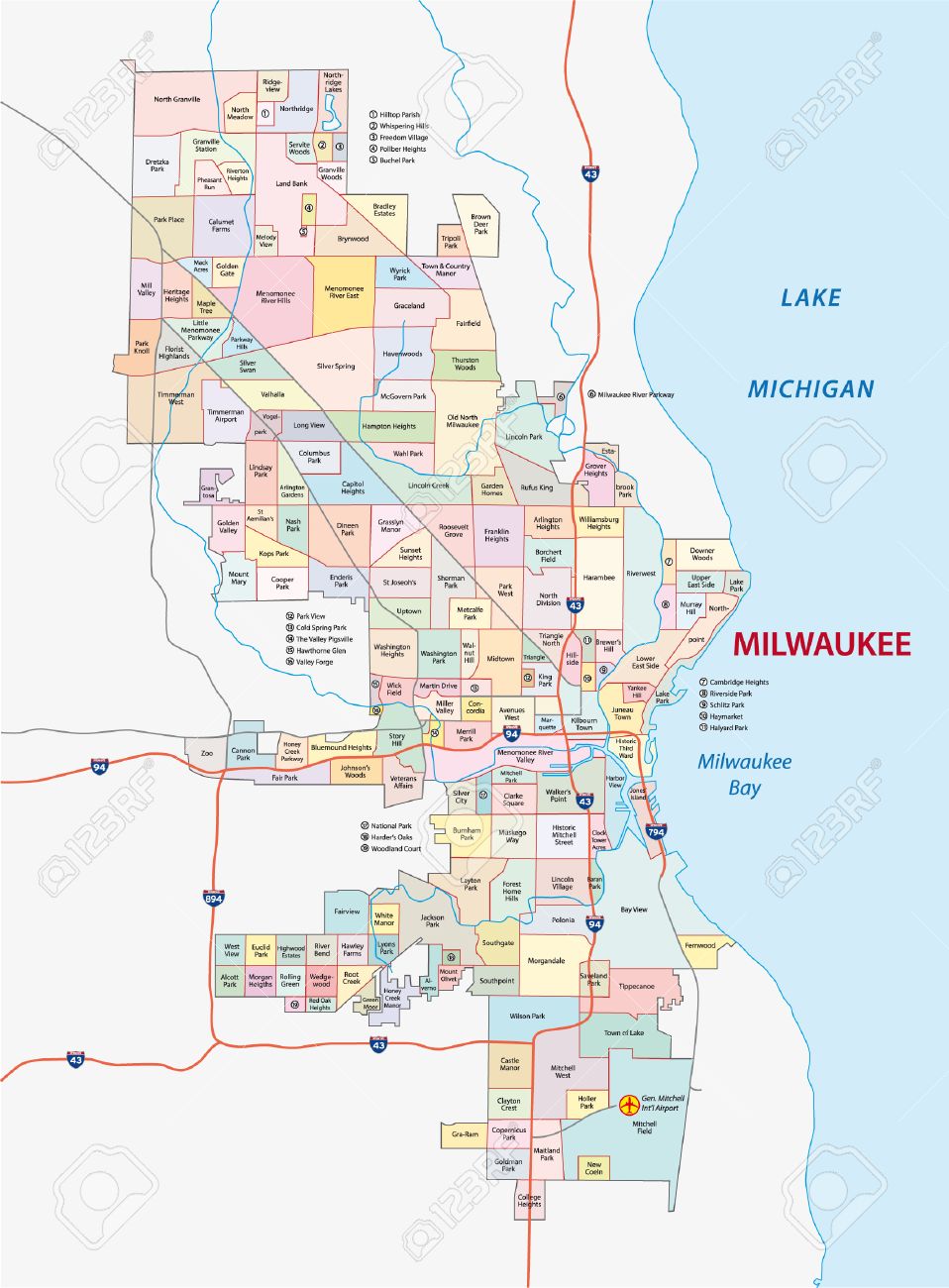 Milwaukee Neighborhood Map Royalty Free Cliparts Vectors And Milwaukee Neighborhood Map Royalty Free Cliparts Vectors And