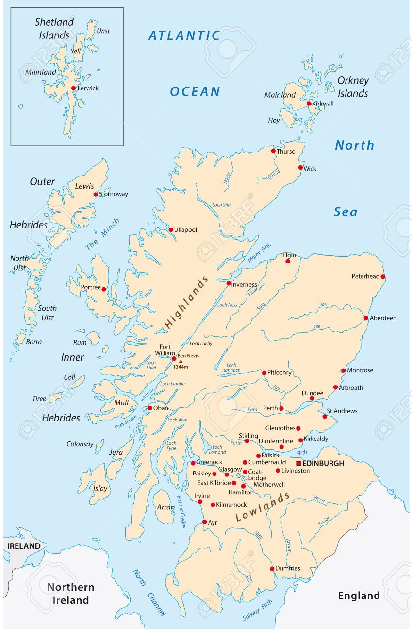 スコットランド地図のイラスト素材 ベクタ Image