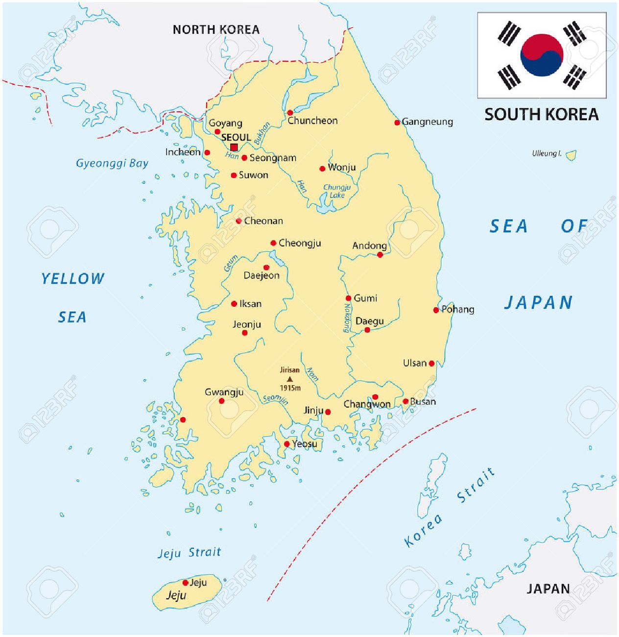 Cheongju South Korea Map South Korea Map With Flag Royalty Free Svg, Cliparts, Vectors, And Stock  Illustration. Image 40129468.