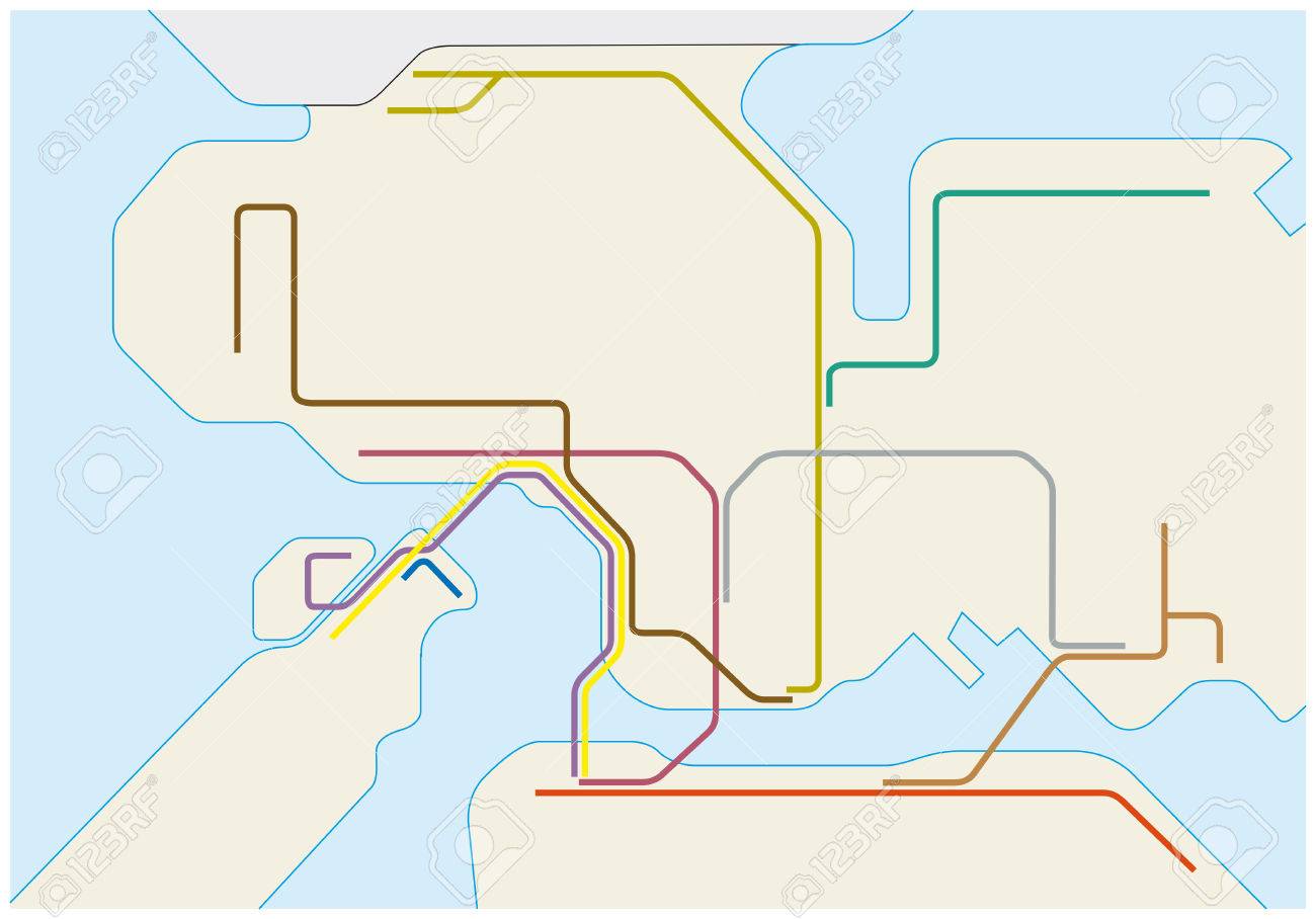 香港地下鉄の路線図 のイラスト素材 ベクタ Image