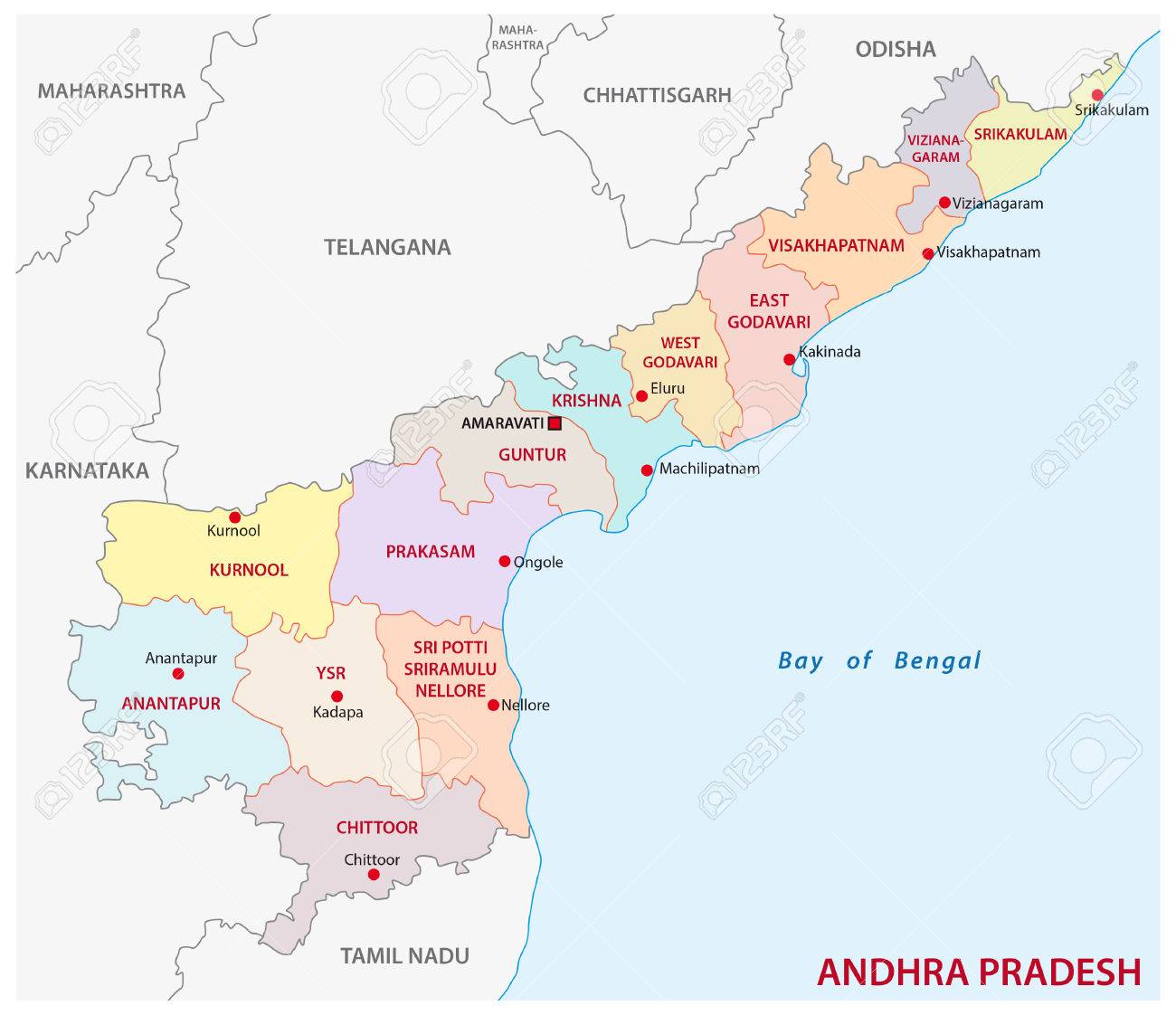Andhra Pradesh Political Map Andhra Pradesh Administrative And Political Map, India Royalty Free Svg,  Cliparts, Vectors, And Stock Illustration. Image 84265722.