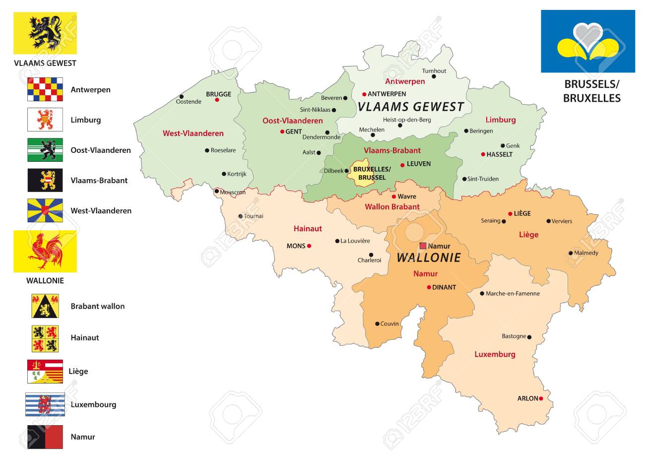 belgium administrative and political vector map with flag - 150172815 belgium administrative and political vector map with flag - 150172815
