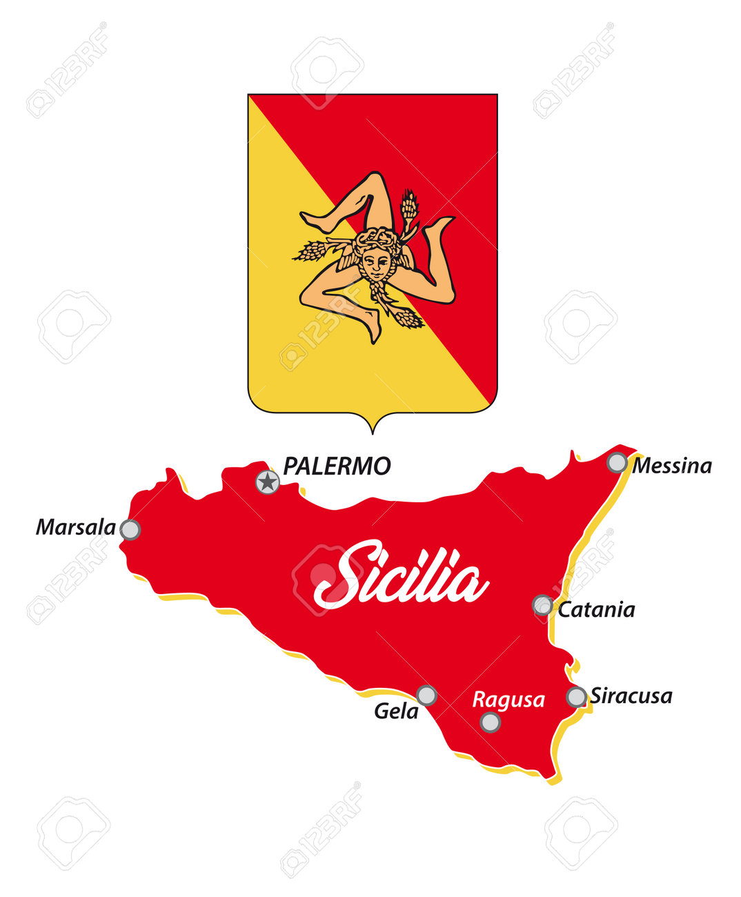 Small Sicily Outline Map Of Sicily With Coat Of Arms, Italy Royalty Free SVG, Cliparts, Vectors, and Stock Illustration. Image 179183770. small-sicily-outline-map-of-sicily-with-coat-of-arms-italy-royalty-free-svg-cliparts-vectors-and-stock-illustration-image-179183770
