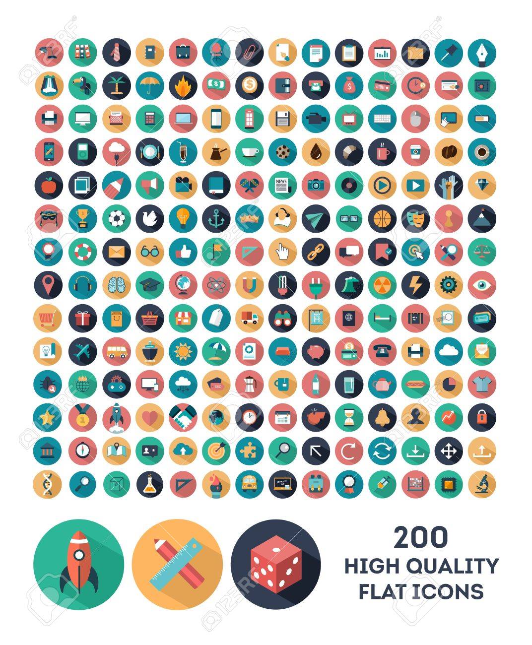 set of 200 high quality vector flat icons - 37173938 set of 200 high quality vector flat icons - 37173938