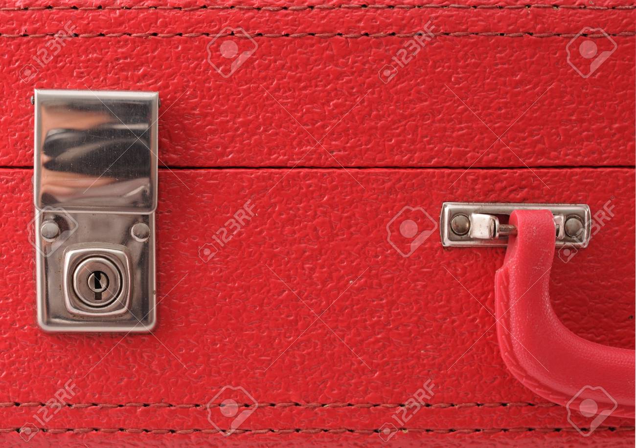 red vintage suitcase