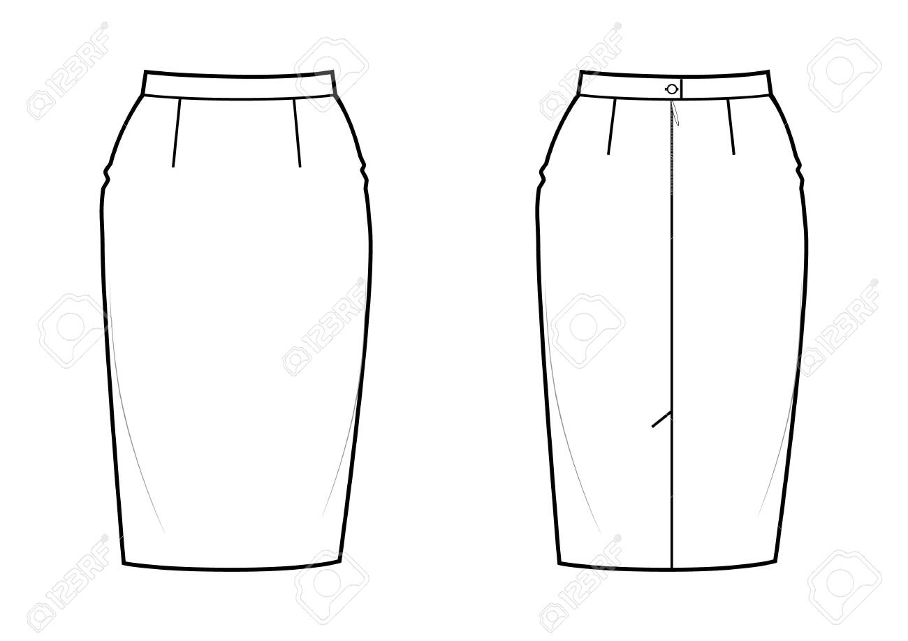 Classic knee-length pencil skirt, back zip clasp. Basic wardrobe essential. - 151073746 Classic knee-length pencil skirt, back zip clasp. Basic wardrobe essential. - 151073746