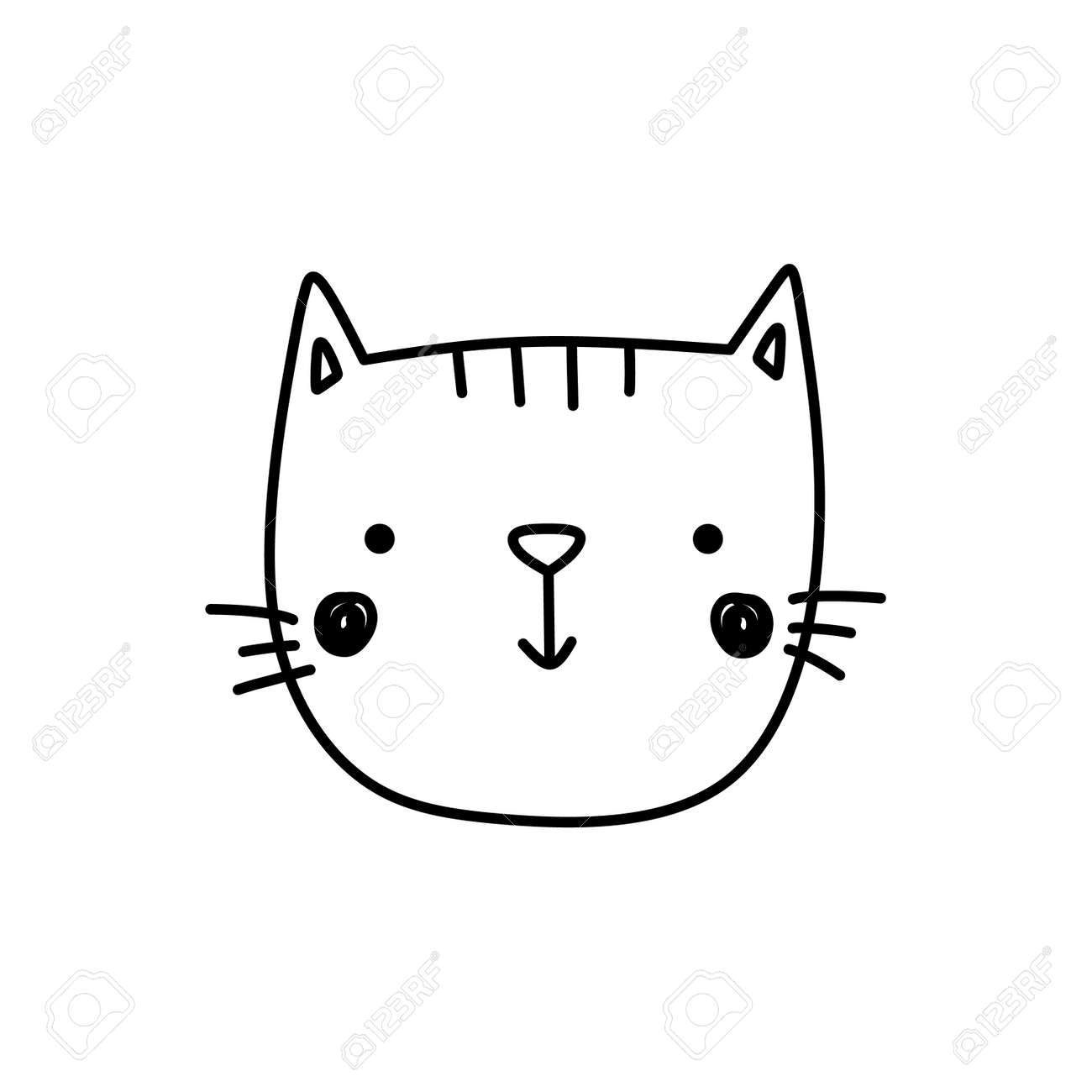 Cabeça de gato bonito logotipo dos desenhos animados cabeça de gato Bom  para produtos relacionados ao cuidado do gato V4