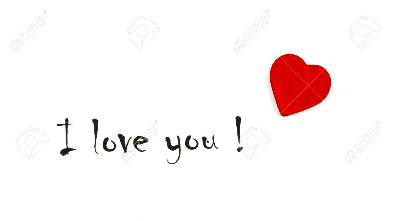 i love you word with heart on white background heart on word