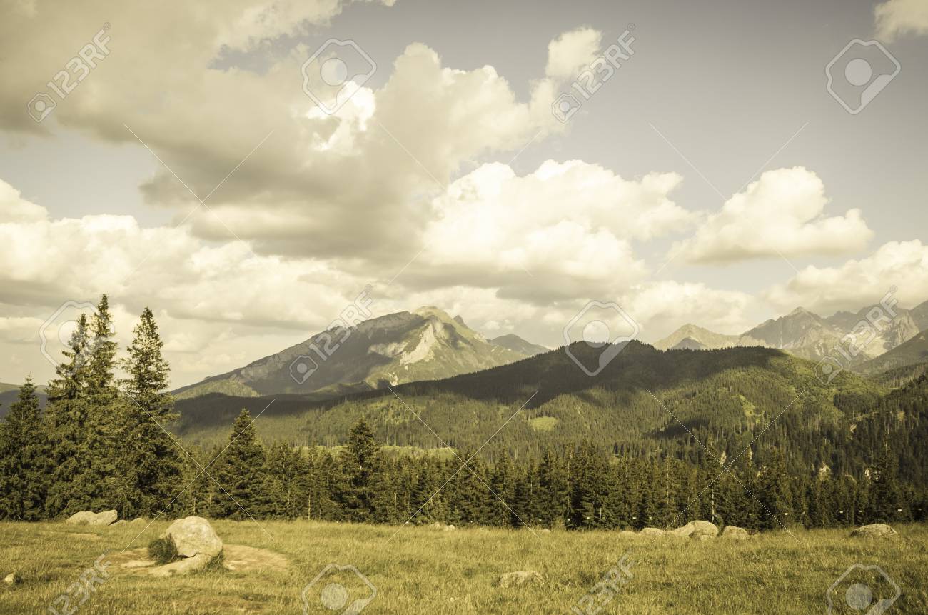 Vintage Mountains Landscape Stock Photo Picture And Royalty Free Image Image 41932517