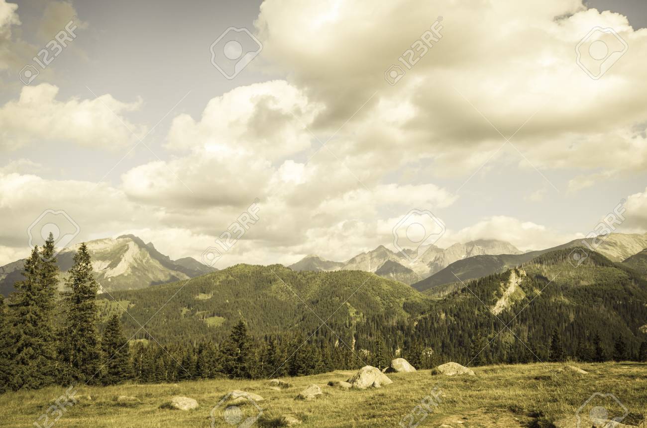Vintage Mountains Landscape Stock Photo Picture And Royalty Free Image Image 41932525