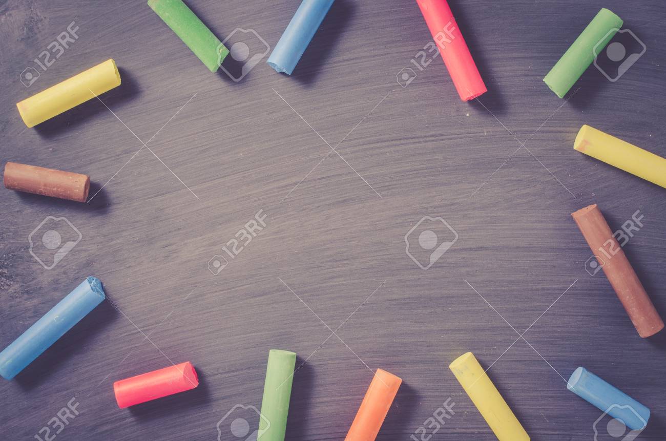chalk pieces on dark
