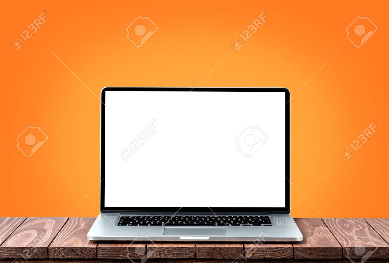 Moderner Laptop Mit Leerem Weissem Bildschirm Lizenzfreie Fotos Bilder Und Stock Fotografie Image