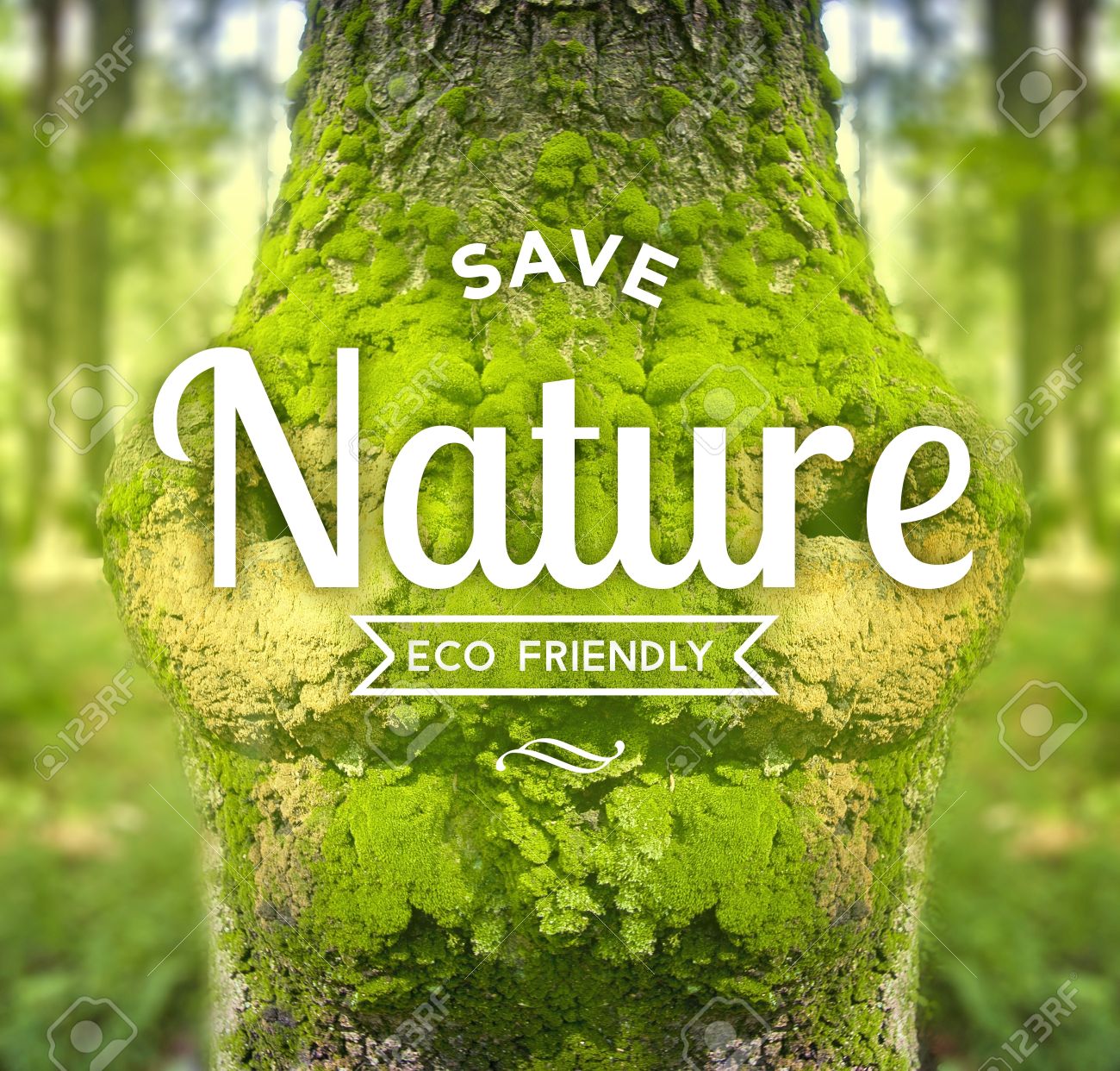 Sauver La Nature Ecologique Slogan Sur Arbre Concept De L Ecologie Banque D Images Et Photos Libres De Droits Image