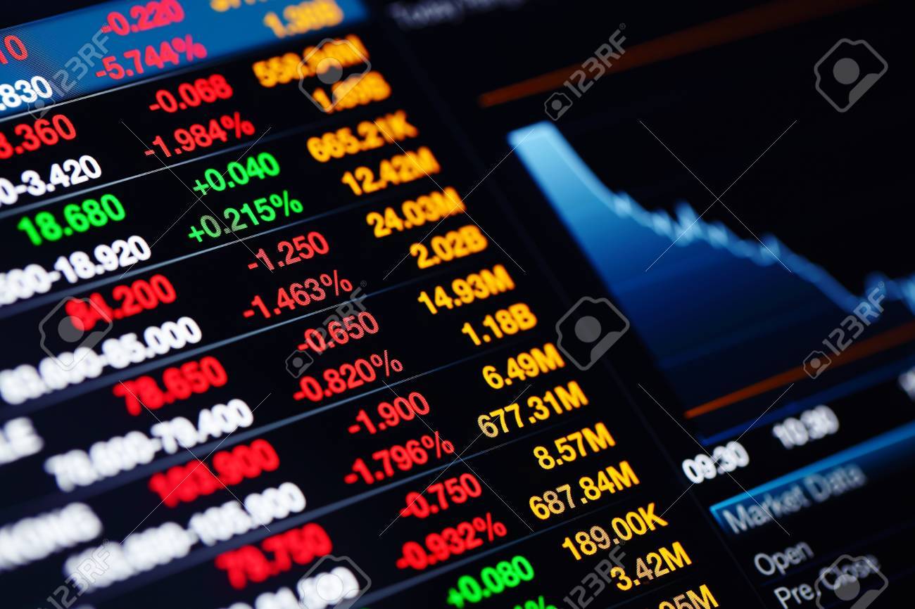 Datos Bursátiles En Pantalla Fotos, retratos, imágenes y fotografía de  archivo libres de derecho. Image 21707790