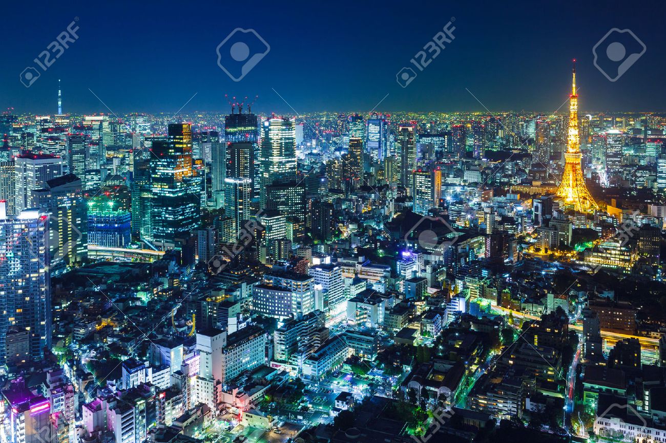 Tokyo Skyline At Night Stock Photo Picture And Royalty Free Image Image