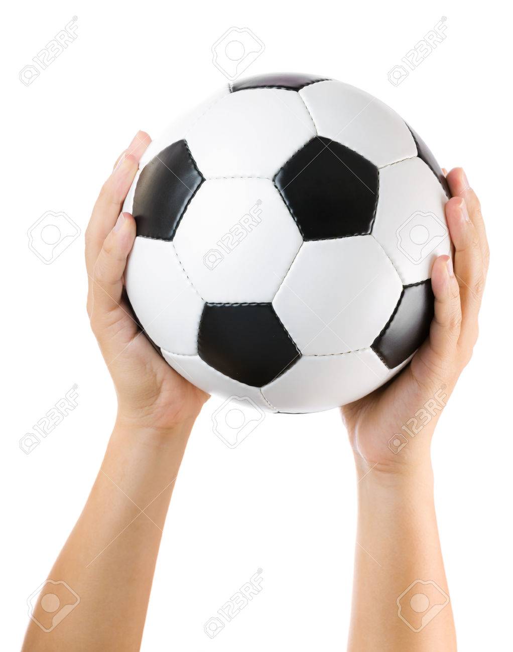 両手サッカー ボール の写真素材 画像素材 Image