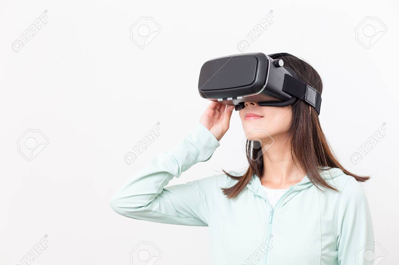 Asian Woman Experience Though VR Glasses Stock Photo, Picture and Royalty  Free Image. Image 67369750.