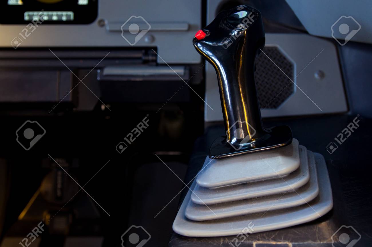 コピーの左上の領域で A3 コックピットで Sidesticks の 1 つ 右手側 最初の役員側 の写真素材 画像素材 Image