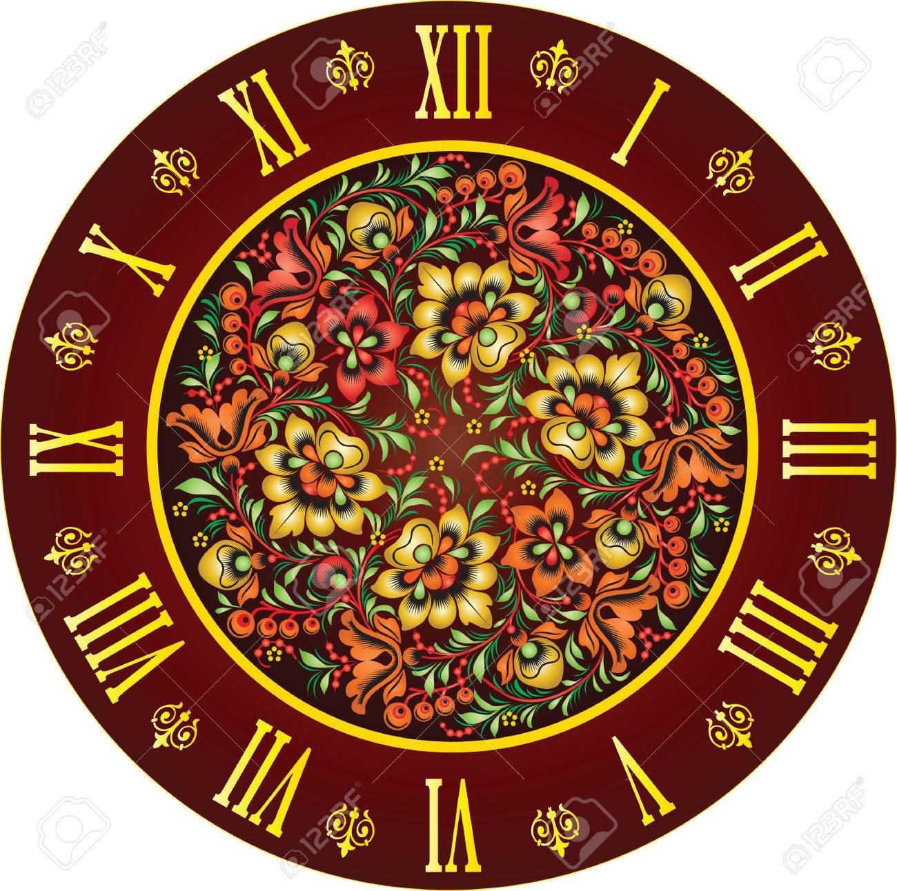 時計の文字盤 スタイル アラベスク グラフィック アートのデザインの要素はベクトル イラストレーター Cs3 です のイラスト素材 ベクタ Image