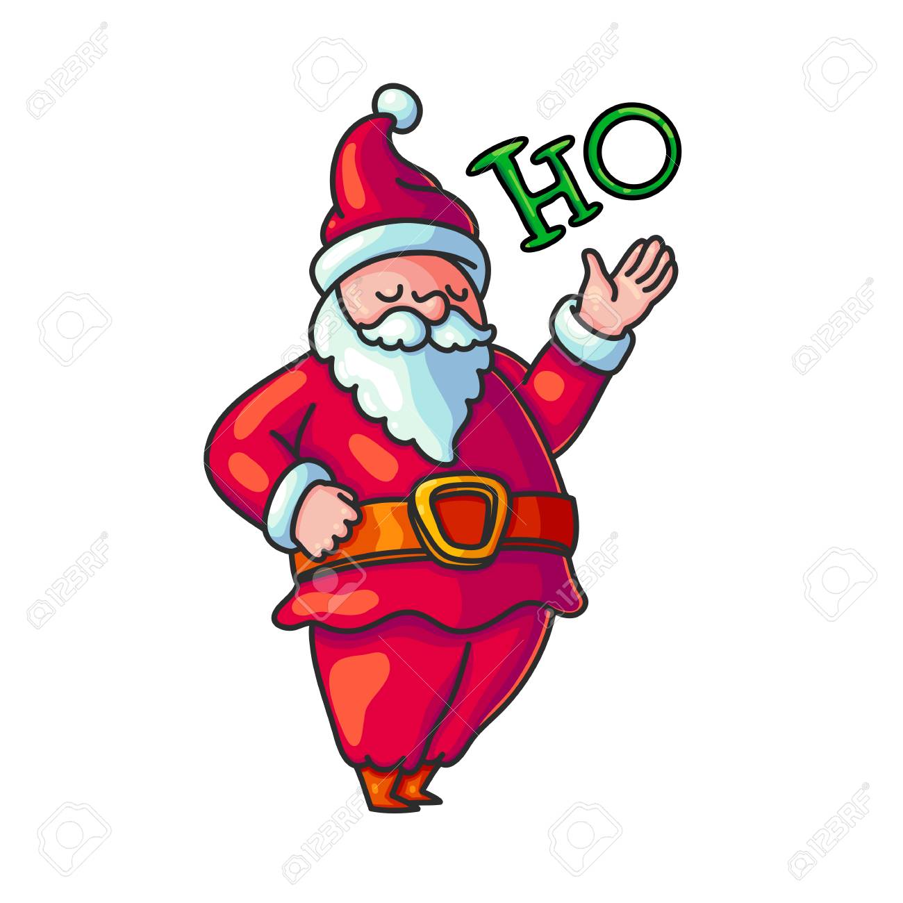 Cute Santa Claus Hand Drawn Character Cartoon Christmas Father