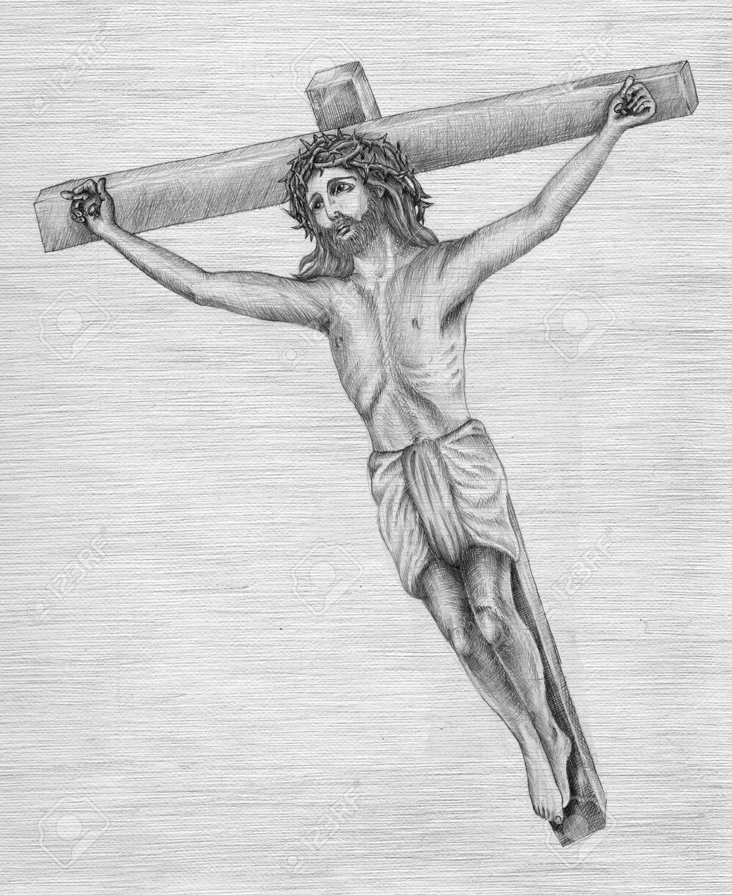 jesus on the cross pencil drawings