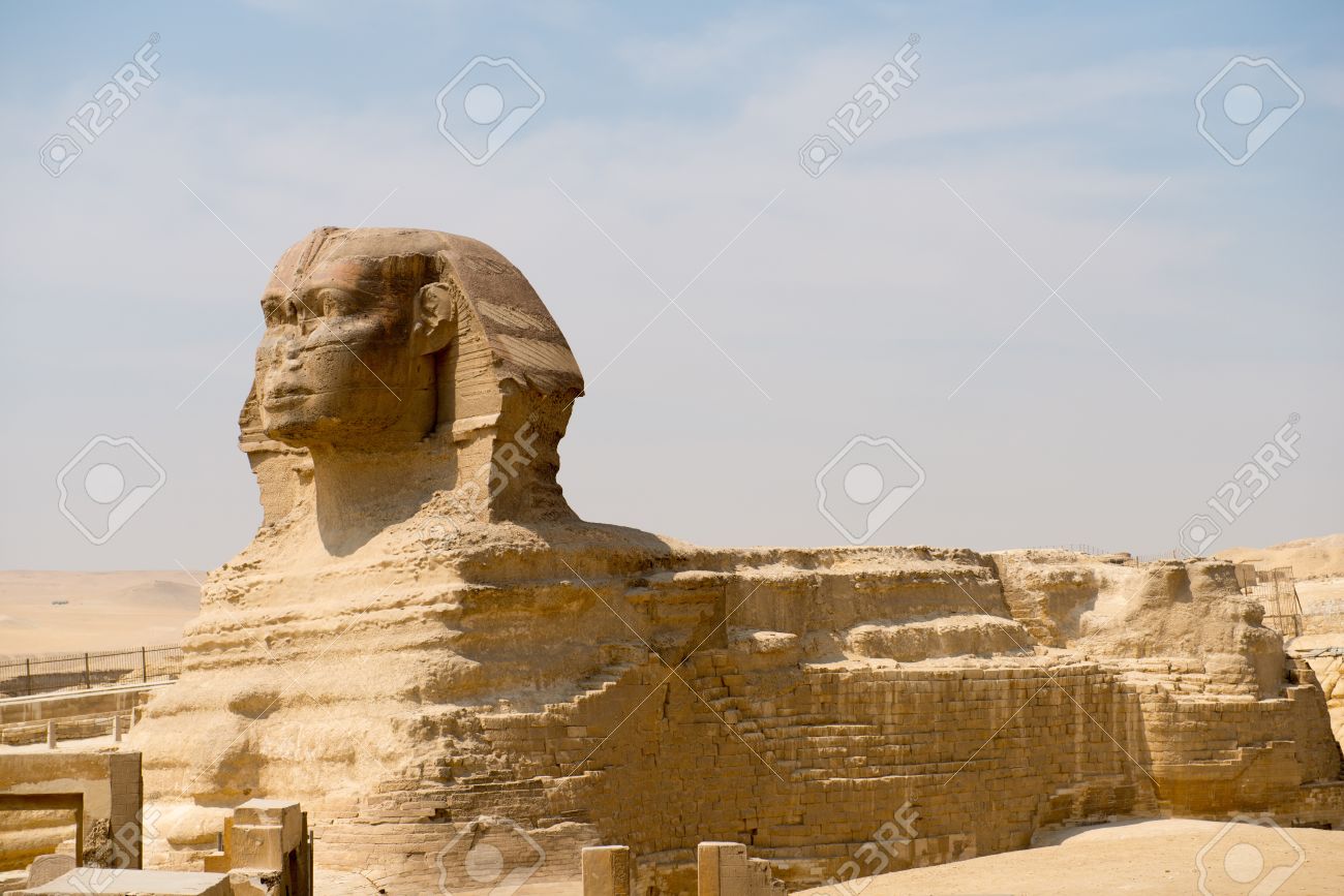 worksheet Sphinx Statue famous ancient statue of sphinx in giza egypt stock photo 20718557