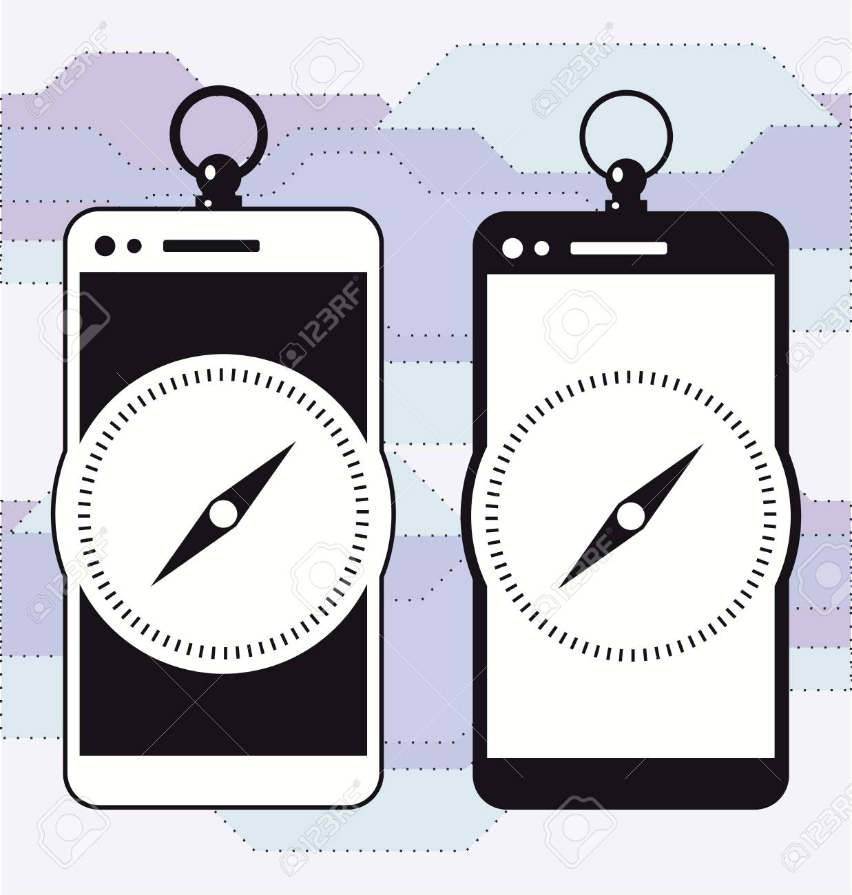 smartphone cellphone navigation compass icon template royalty free cellphone template