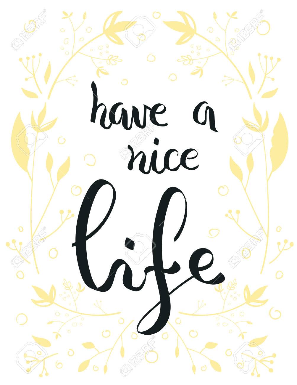 素敵な生活をしています ロゴベクトルの手には 文字が描画されます 肯定的な引用 カード 版画と社会的なメディア コンテンツ Oter デザインのインスピレーション アート のイラスト素材 ベクタ Image