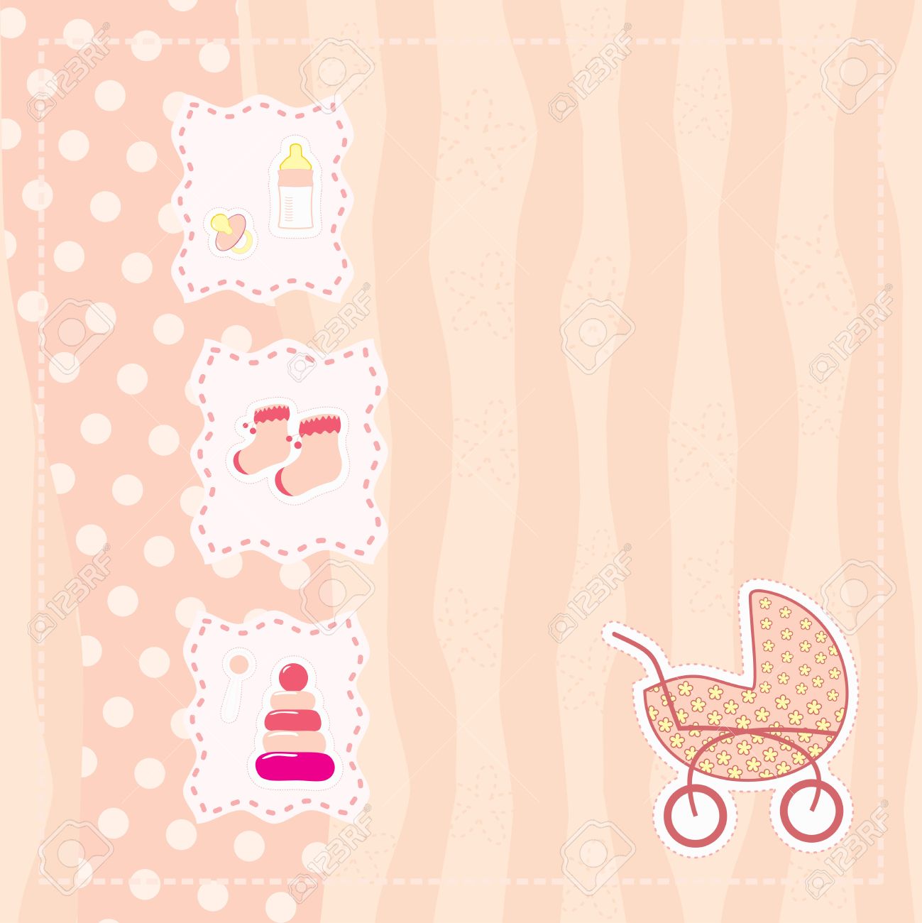 greeting card for baby girl royalty free cliparts vectors and