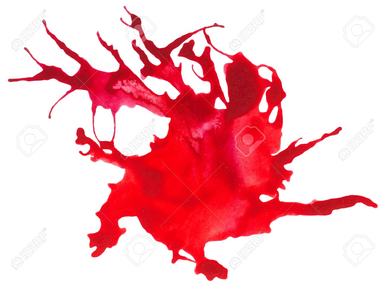 Belle Trace Eclaboussures Vecteur De L Aquarelle Tache De Peinture Rouge Clip Art Libres De Droits Vecteurs Et Illustration Image