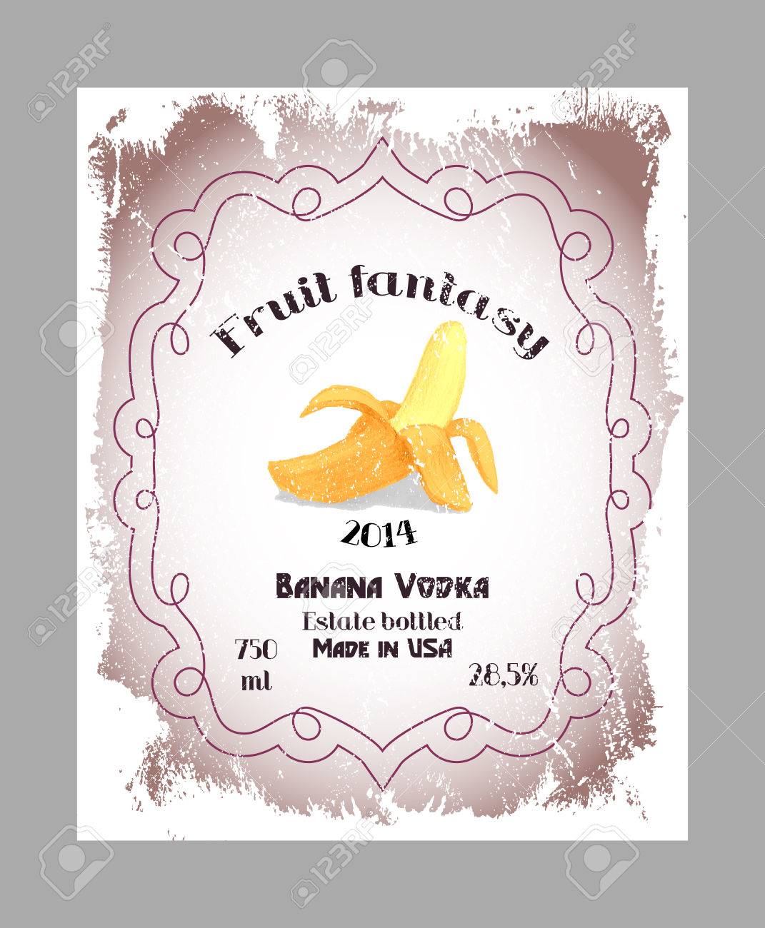 vintage fruit alcohol label