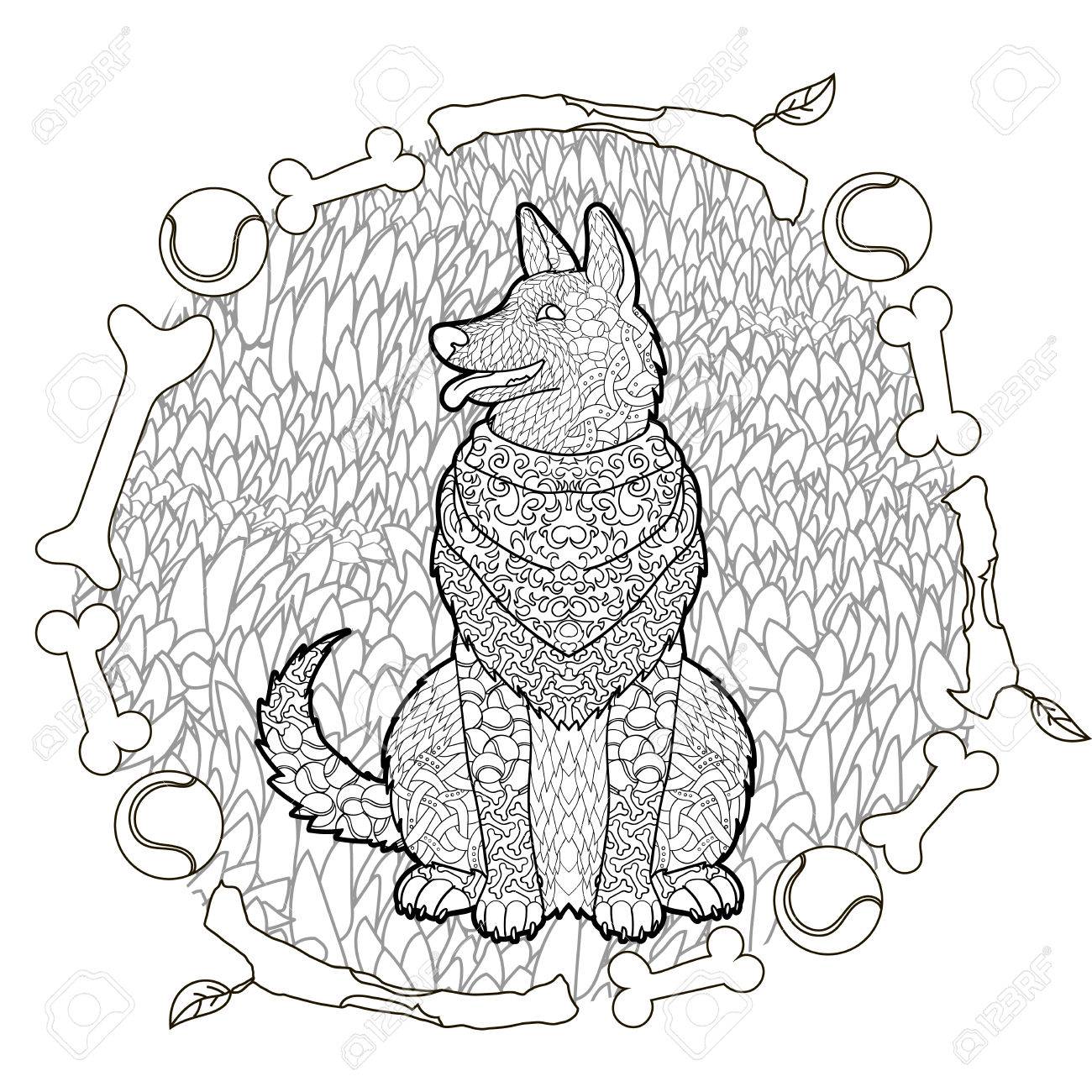 High Detail Patterned German Shepherd In Entangle Style ...