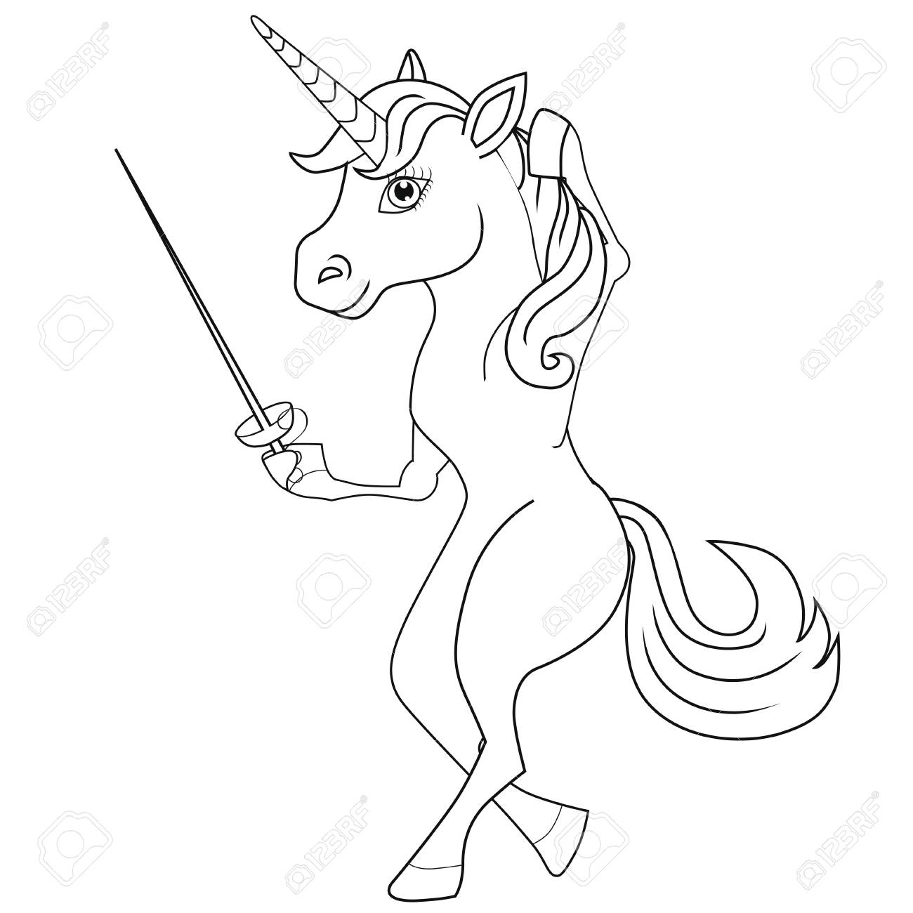 Unicornio para colorir Fotos de Stock, Unicornio para colorir Imagens sem  royalties