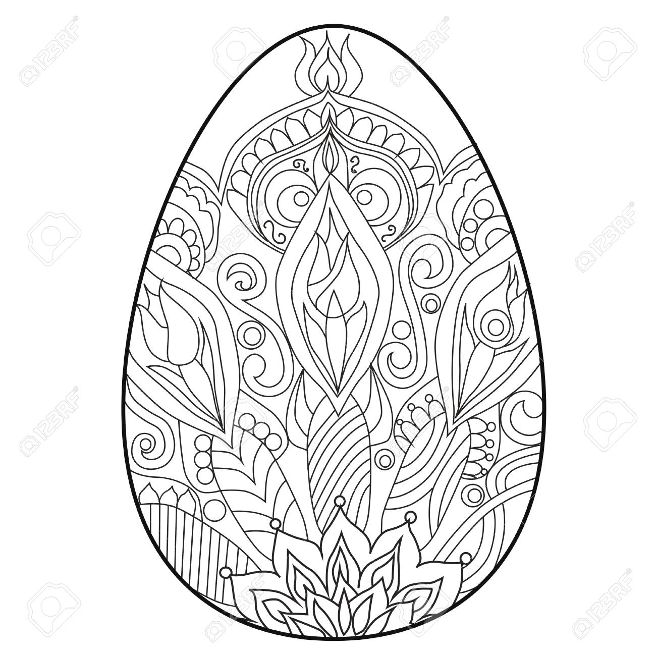 Coloring Book Anti Stress .Egg. Easter. Color Therapy. Royalty - Coloring Book Anti Stress .Egg. Easter. Color Therapy. Royalty