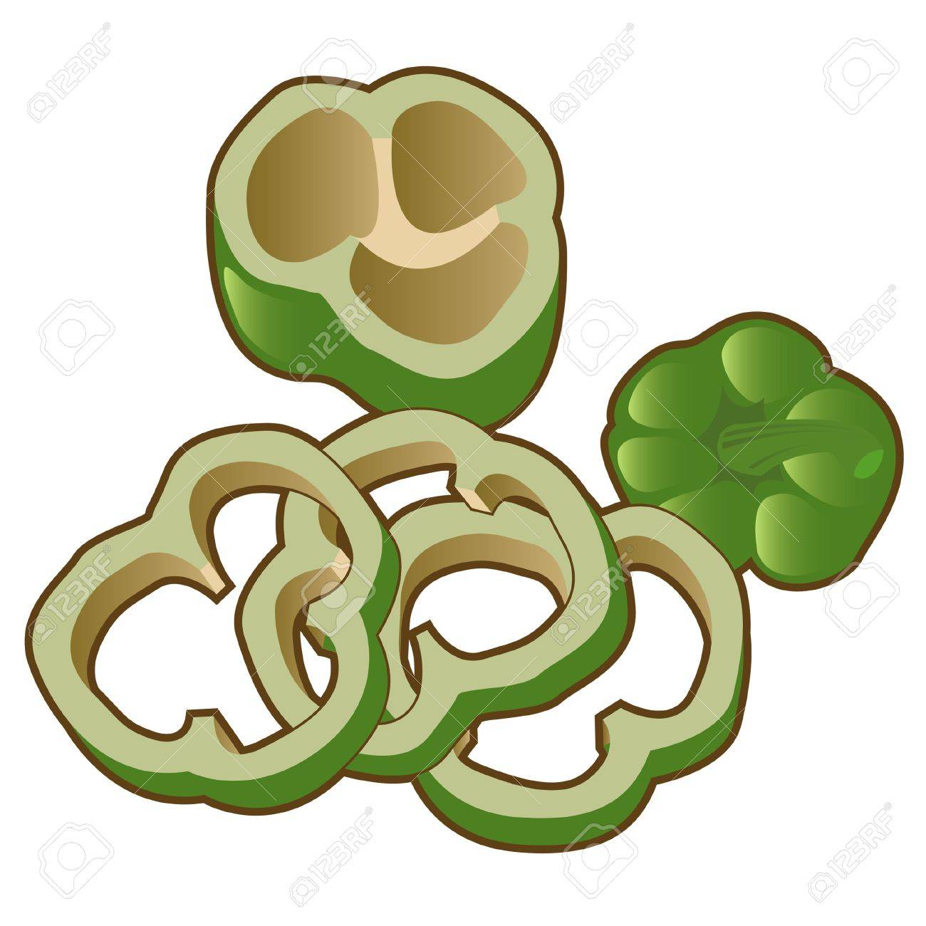 甘いピーマンのベクトル イラスト ファイルには トップ ビュー インテリア ビューおよび唐辛子のスライスが含まれます のイラスト素材 ベクタ Image