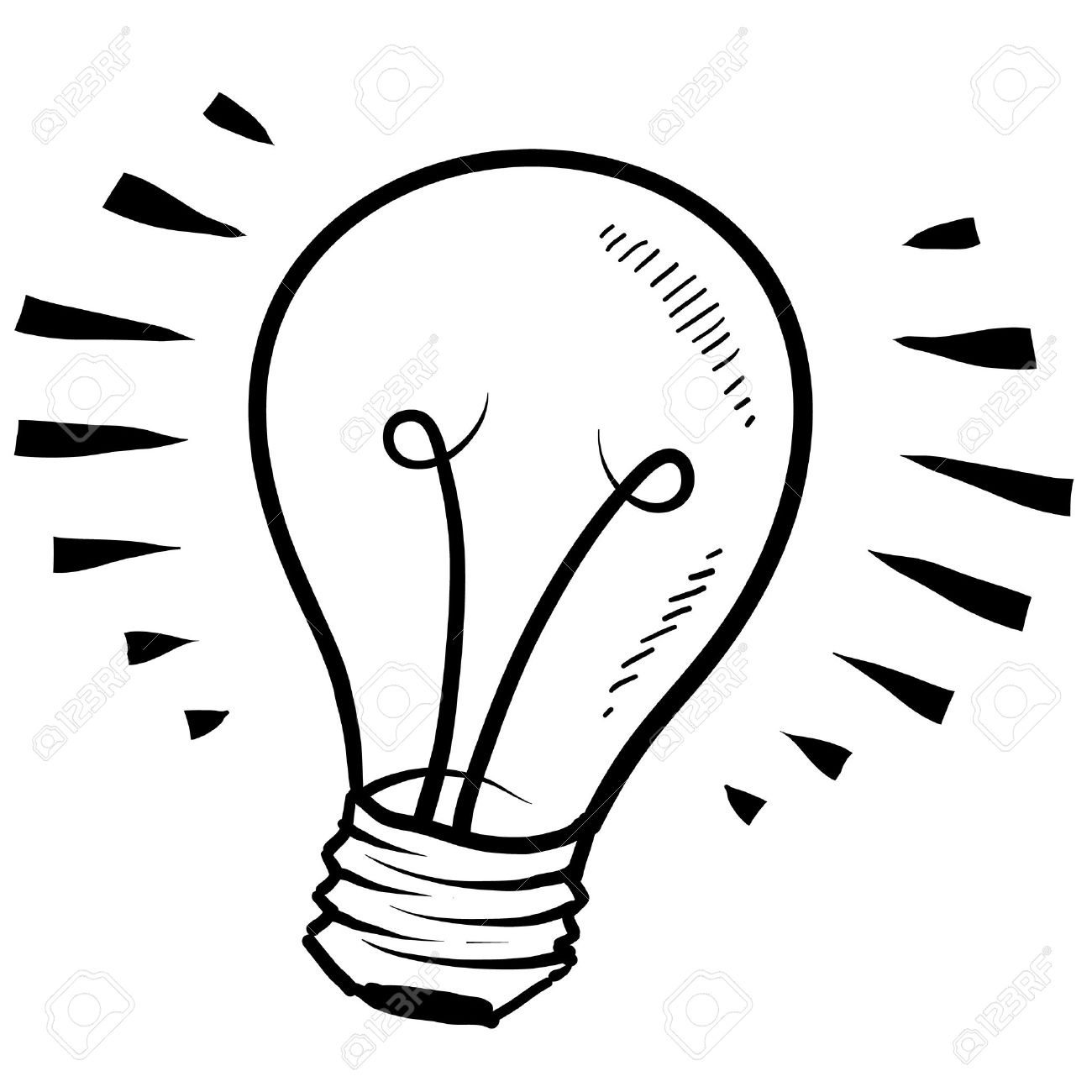 doodle style light bulb or idea symbol sketch in vector format stock vector images format